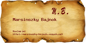 Marsinszky Bajnok névjegykártya